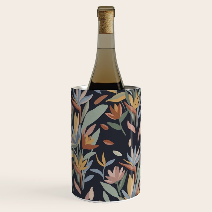 Hand Painted Floral Garden Night Wine Chiller Gallery Image 2