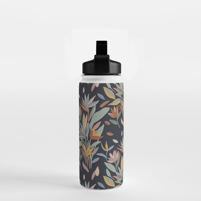Hand Painted Floral Garden Night Water Bottle Gallery Image 2