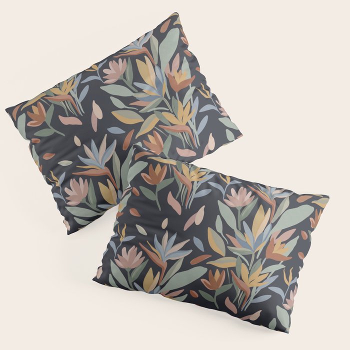 Hand Painted Floral Garden Night Pillow Sham Gallery Image 3