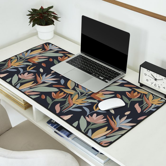 Hand Painted Floral Garden Night Desk Mat Gallery Image 2