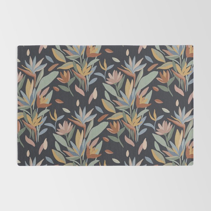 Hand Painted Floral Garden Night Rug Gallery Image 2