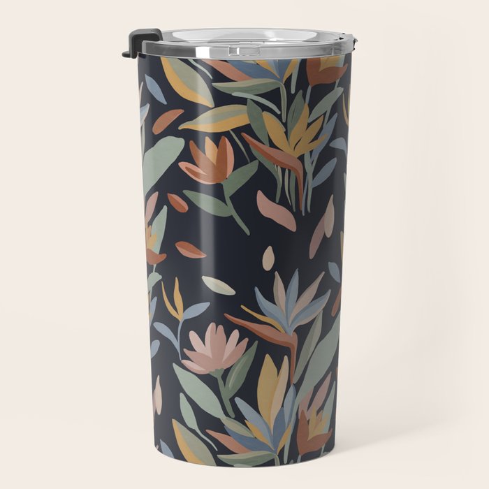 Hand Painted Floral Garden Night Travel Mug Gallery Image 3