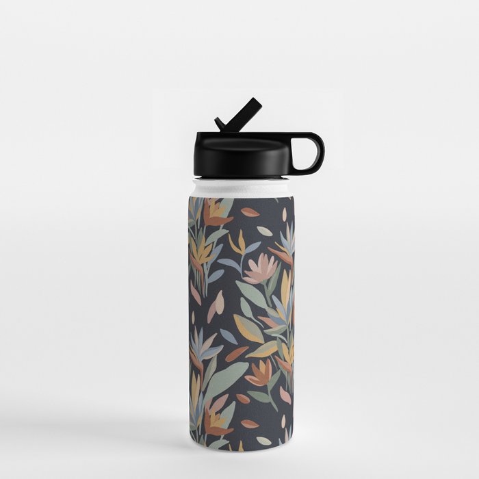Hand Painted Floral Garden Night Water Bottle Gallery Image 1