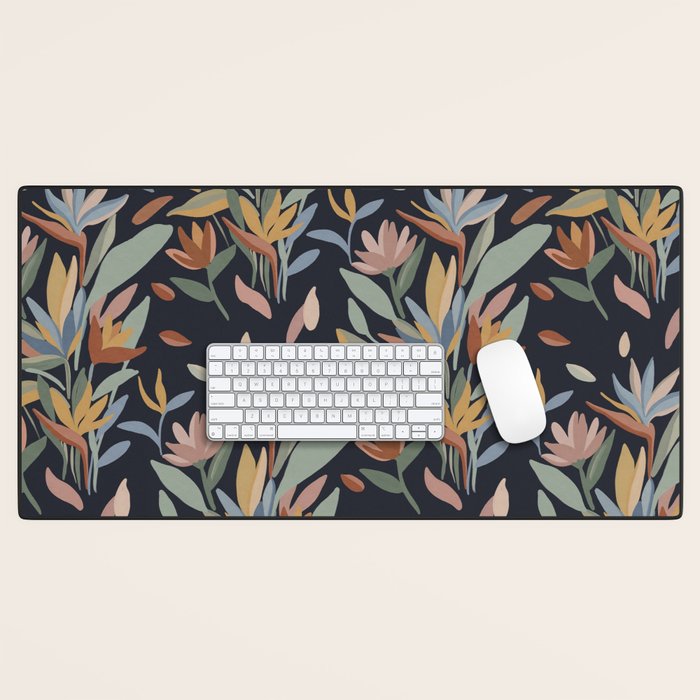 Hand Painted Floral Garden Night Desk Mat Gallery Image 1