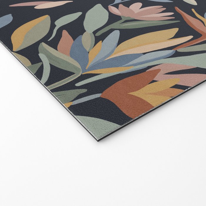 Hand Painted Floral Garden Night Welcome Mat Gallery Image 2