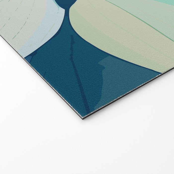 Blooming in Floral Blue and Green Welcome Mat Gallery Image 2