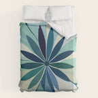 Blooming in Floral Blue and Green Duvet Cover Gallery Image 6