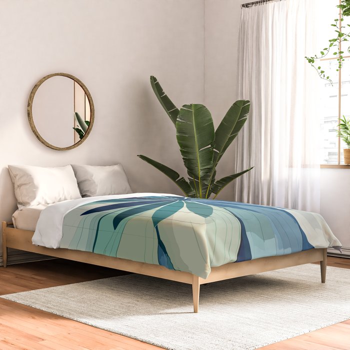 Blooming in Floral Blue and Green Comforter Gallery Image 2