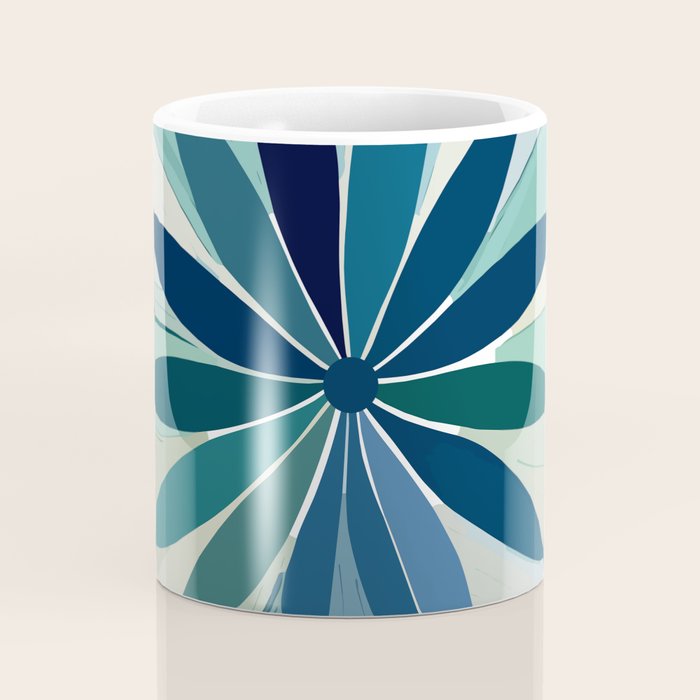 Blooming in Floral Blue and Green Coffee Mug Gallery Image 4