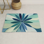 Blooming in Floral Blue and Green Rug Gallery Image 1