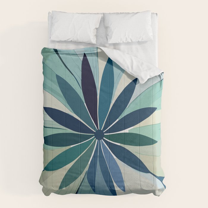 Blooming in Floral Blue and Green Comforter Gallery Image 6