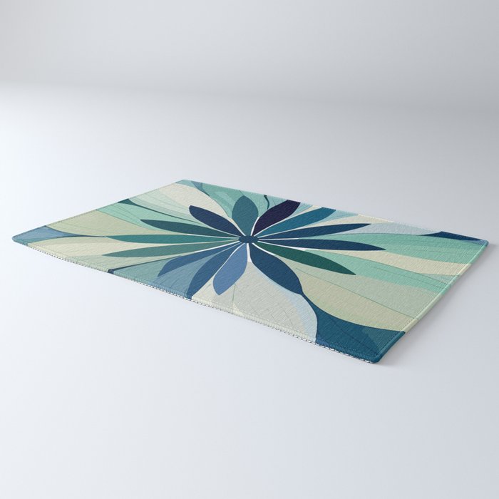 Blooming in Floral Blue and Green Rug Gallery Image 3