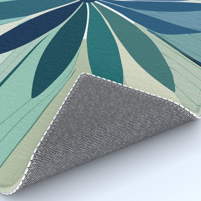 Blooming in Floral Blue and Green Rug Gallery Image 4