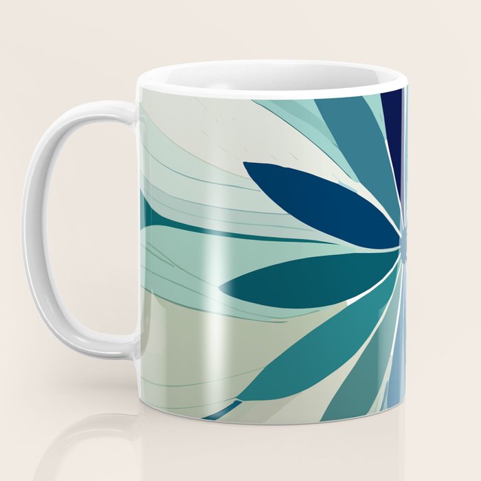 Blooming in Floral Blue and Green Coffee Mug Gallery Image 3