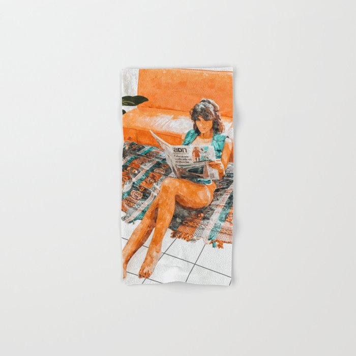 The Gossip Column | Modern Bohemian Woman Hippie Décor | Staycation Fashion Painting  Towels Gallery Image 1