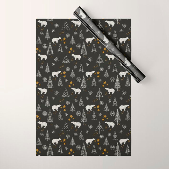 Modern Dark Christmas  Wrapping Paper Gallery Image 1