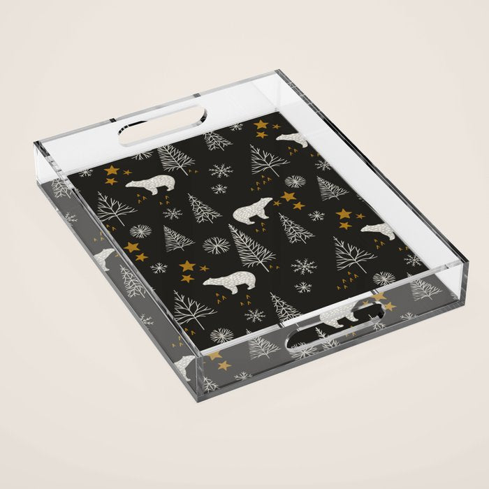 Modern Dark Christmas  Acrylic Tray Gallery Image 1