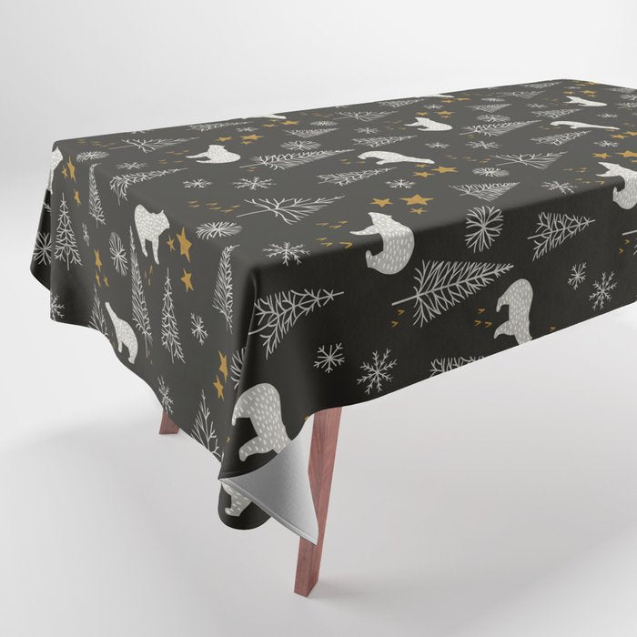 Modern Dark Christmas  Tablecloth Gallery Image 1