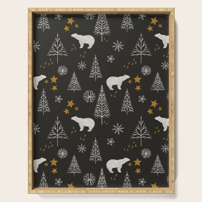 Modern Dark Christmas  Serving Tray Gallery Image 1
