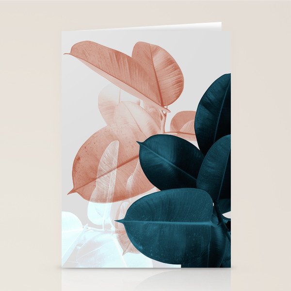 Blush & Blue Leaves Stationery Card Gallery Image 1