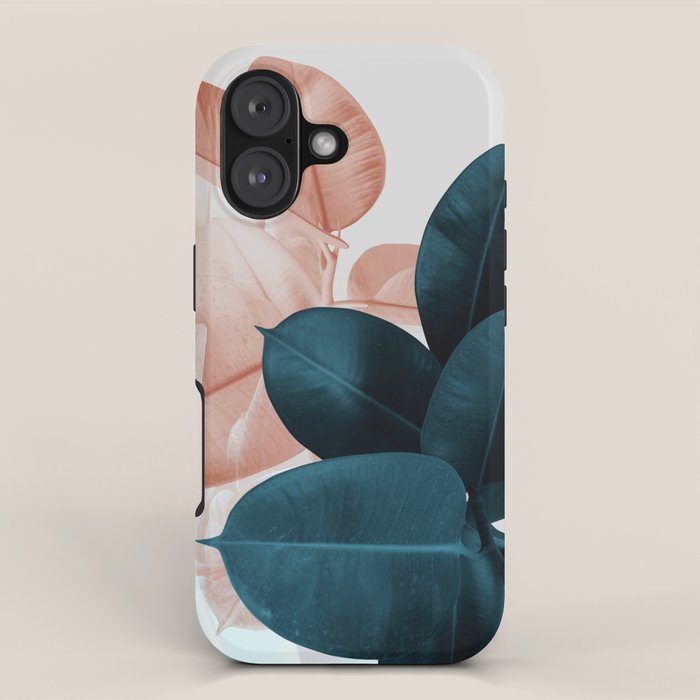 Blush & Blue Leaves iPhone Case Gallery Image 1