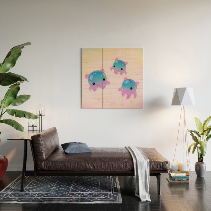 Grimpoteuthis (Dumbo Octopus) Wood Wall Art Gallery Image 2