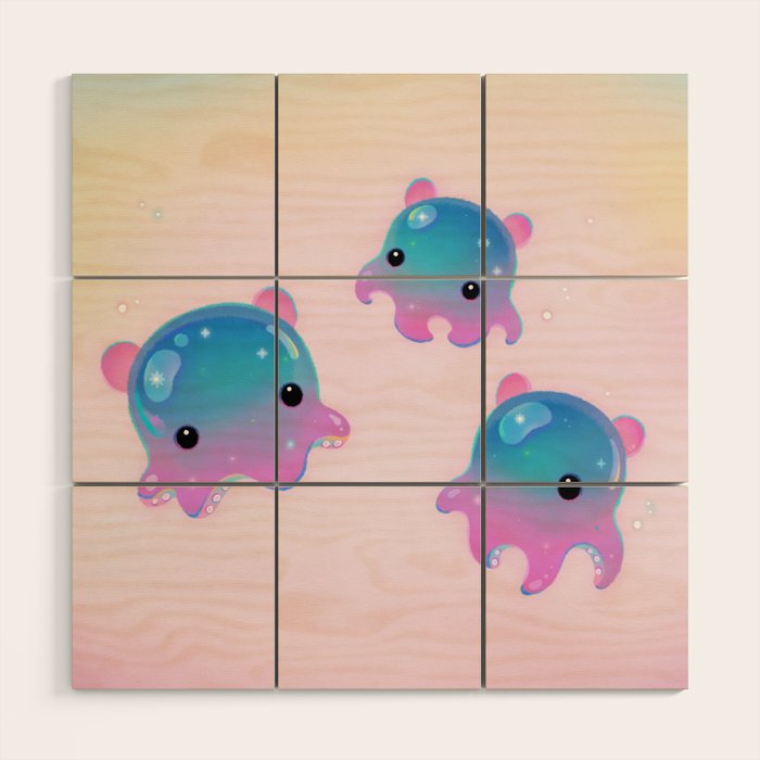 Grimpoteuthis (Dumbo Octopus) Wood Wall Art Gallery Image 1