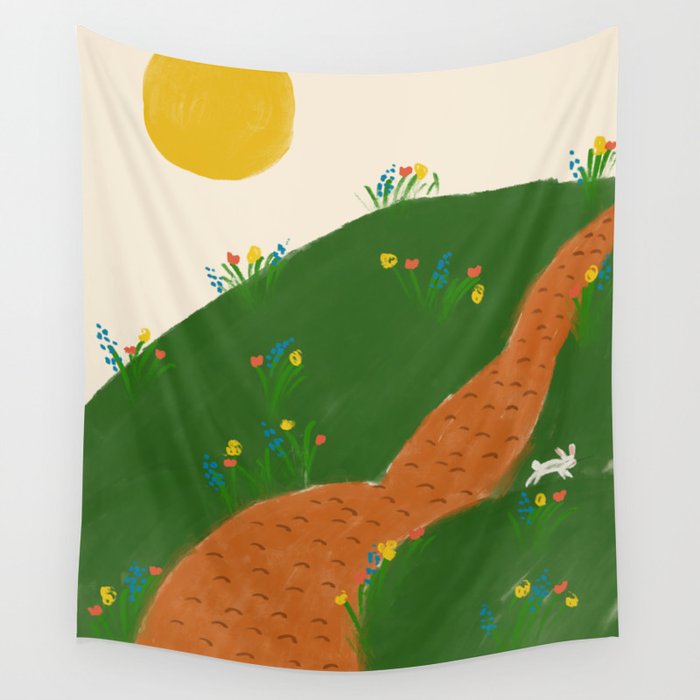 Meadow with Rabbit Wall Tapestry Gallery Image 4