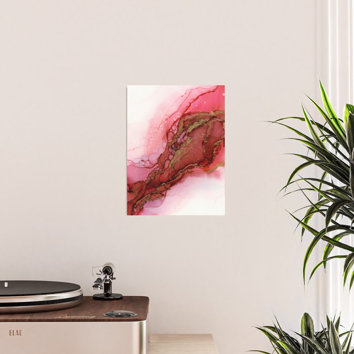 Red Dragon Scales Abstract Ink Painting Poster Gallery Image 2