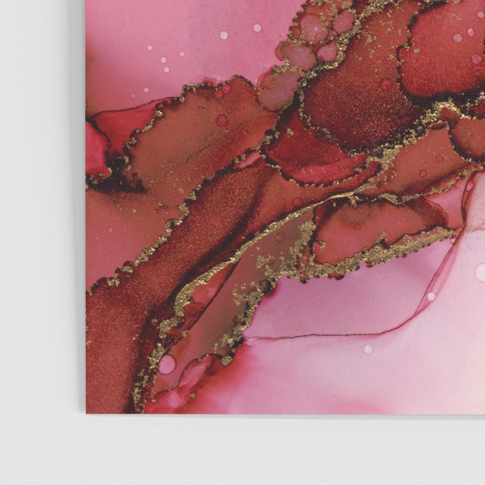 Red Dragon Scales Abstract Ink Painting Poster Gallery Image 3