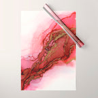 Red Dragon Scales Abstract Ink Painting Wrapping Paper Gallery Image 1