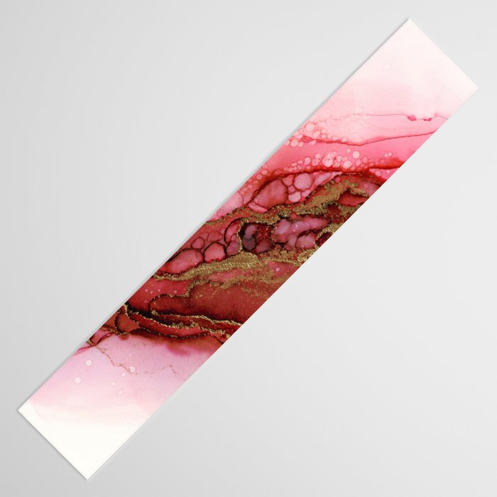 Red Dragon Scales Abstract Ink Painting Table Runner Gallery Image 3