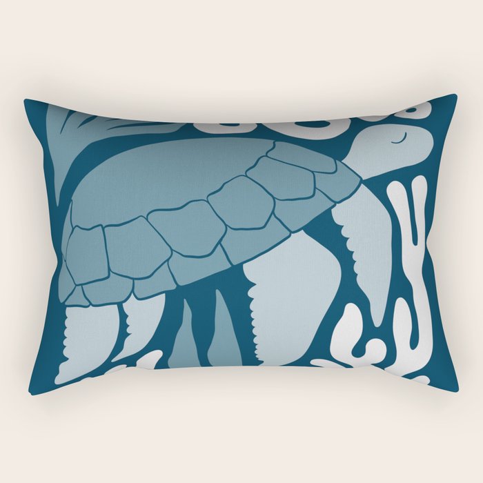 Sea Turtle Swim - Dark Rectangular Pillow Gallery Image 1