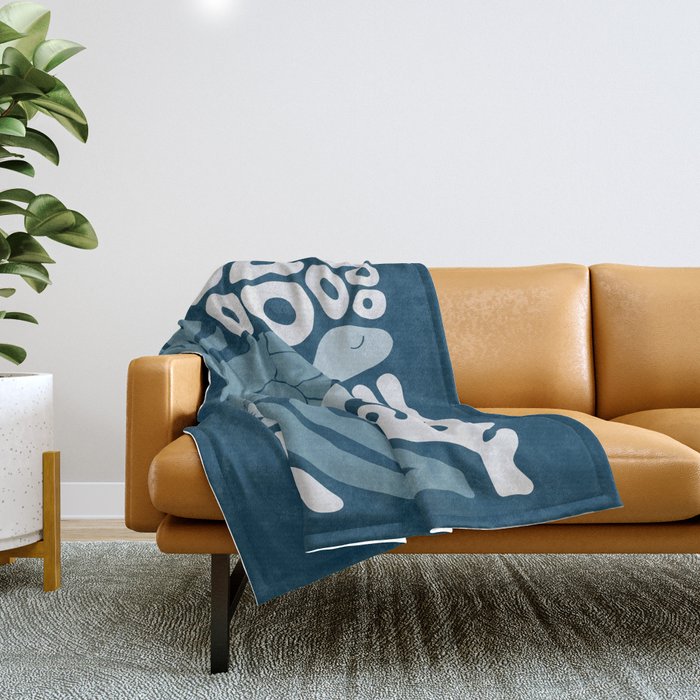 Sea Turtle Swim - Dark Throw Blanket Gallery Image 1