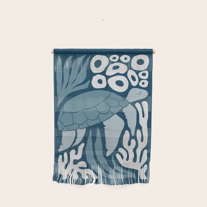 Sea Turtle Swim - Dark Wall Hanging Gallery Image 1