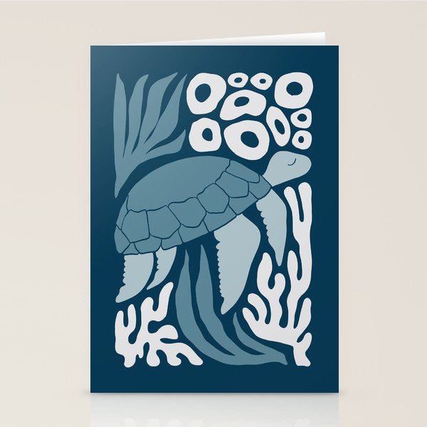 Sea Turtle Swim - Dark Stationery Card Gallery Image 1