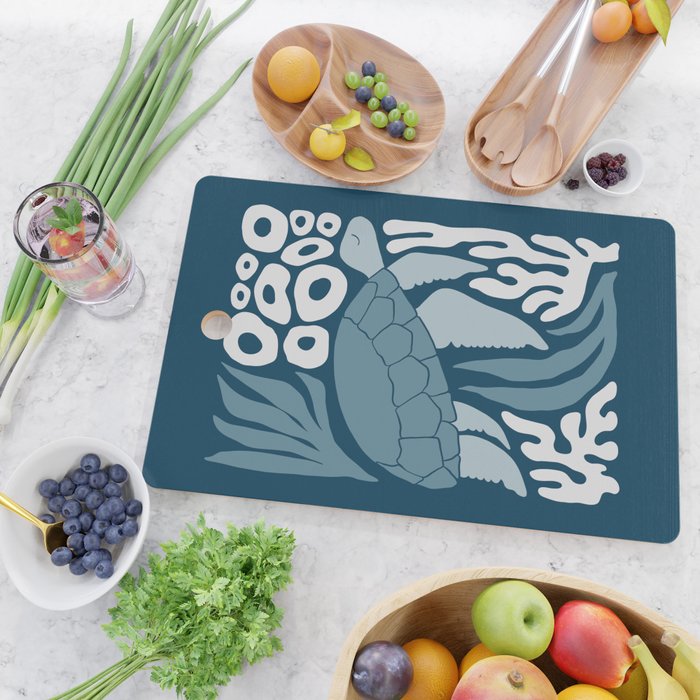 Sea Turtle Swim - Dark Cutting Board Gallery Image 2