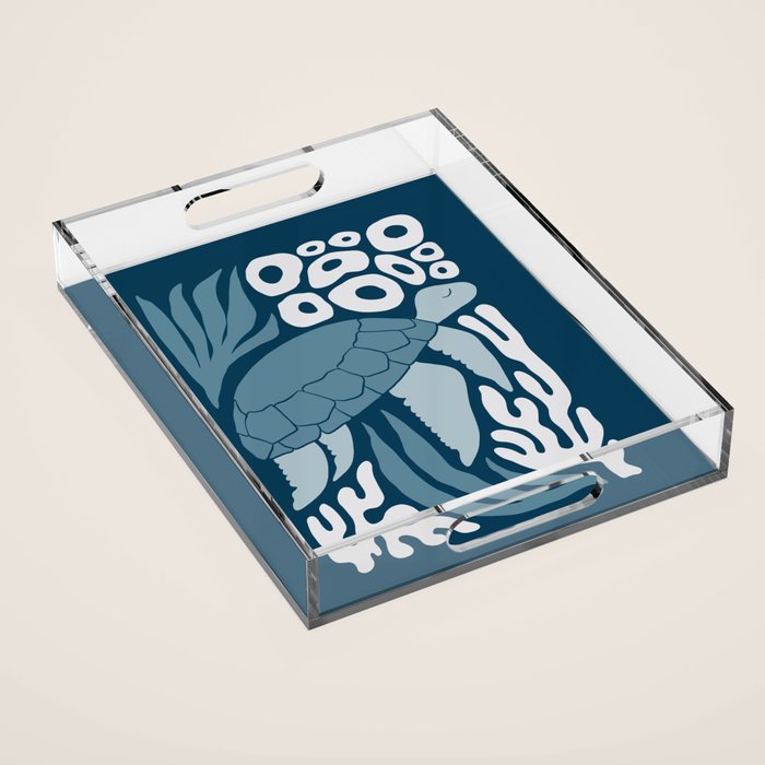 Sea Turtle Swim - Dark Acrylic Tray Gallery Image 1