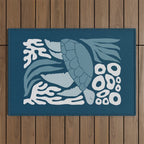 Sea Turtle Swim - Dark Outdoor Rug Gallery Image 1