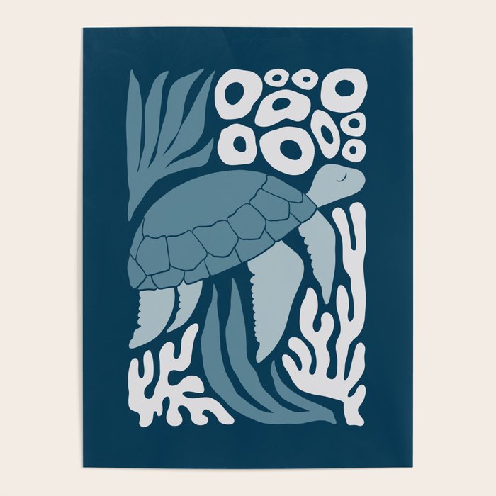 Sea Turtle Swim - Dark Poster Gallery Image 4