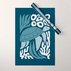 Sea Turtle Swim - Dark Wrapping Paper Gallery Image 1