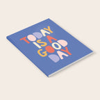 Today is a Good Day in blue red peach pink and mustard yellow Notebook Gallery Image 2