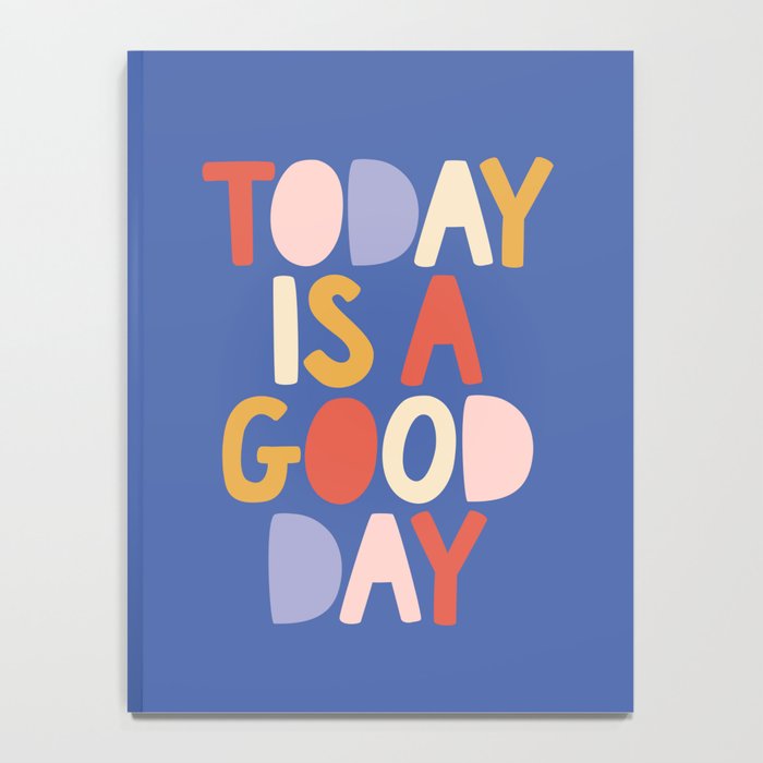 Today is a Good Day in blue red peach pink and mustard yellow Notebook Gallery Image 4