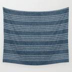 farmhouse stitch - navy blue Wall Tapestry Gallery Image 4