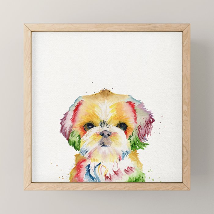 Shih Tzu Watercolor  Mini Art Print Gallery Image 1