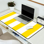 Large Yellow And White Stripes Fresh Mood #decor #society6 #buyart Desk Mat Gallery Image 2