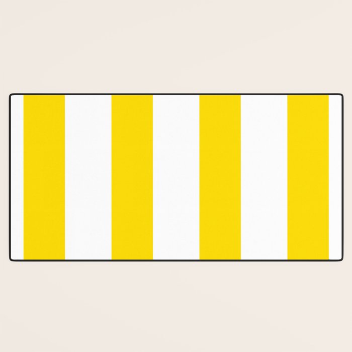 Large Yellow And White Stripes Fresh Mood #decor #society6 #buyart Desk Mat Gallery Image 3