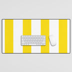 Large Yellow And White Stripes Fresh Mood #decor #society6 #buyart Desk Mat Gallery Image 1