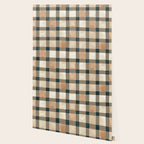 Cozy heirloom Rustic plaid Geometric Gold Navy Wallpaper Gallery Image 2