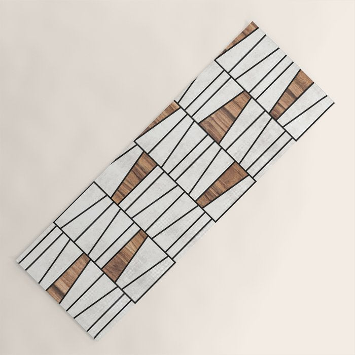 Mid-Century Modern Pattern No.4 - Concrete and Wood Yoga Mat Gallery Image 1